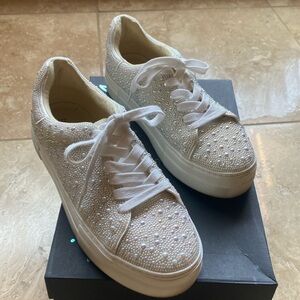 Betsey Johnson Suton Highwall Bling Platform Sneaker size 9. Worn one time!